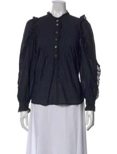 Pre-owned Zadig & Voltaire Long Sleeve Blouse In Black