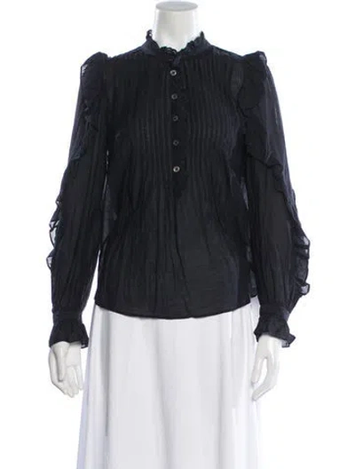 Pre-owned Zadig & Voltaire Long Sleeve Blouse In Black