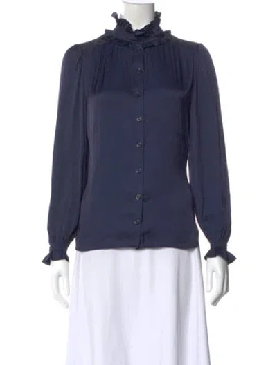 Pre-owned Zadig & Voltaire Long Sleeve Blouse In Blue