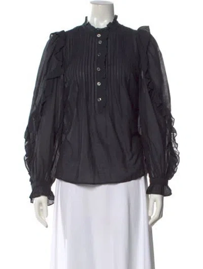 Pre-owned Zadig & Voltaire Long Sleeve Blouse In Blue