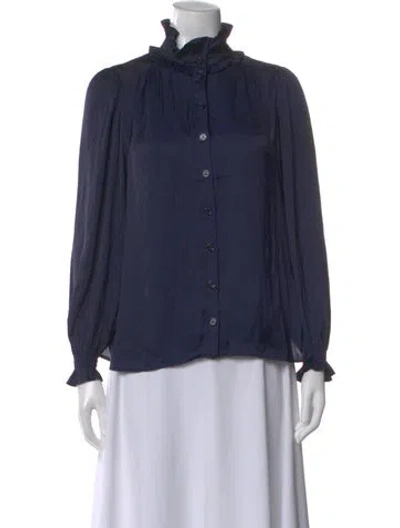 Pre-owned Zadig & Voltaire Long Sleeve Blouse In Blue