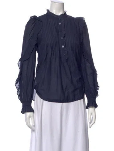 Pre-owned Zadig & Voltaire Long Sleeve Blouse In Blue