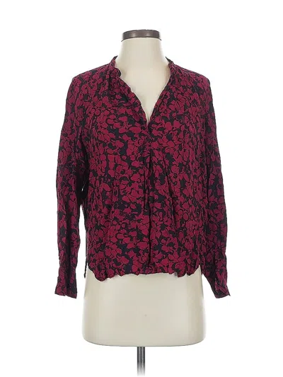 Pre-owned Zadig & Voltaire Long Sleeve Blouse In Burgundy