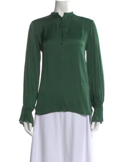 Pre-owned Zadig & Voltaire Long Sleeve Blouse In Green