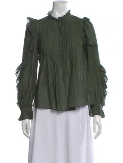 Pre-owned Zadig & Voltaire Long Sleeve Blouse In Green