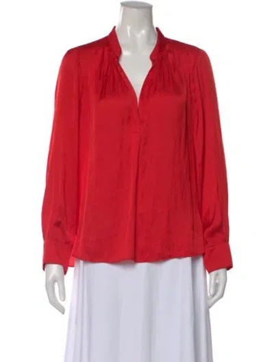 Pre-owned Zadig & Voltaire Long Sleeve Blouse In Red