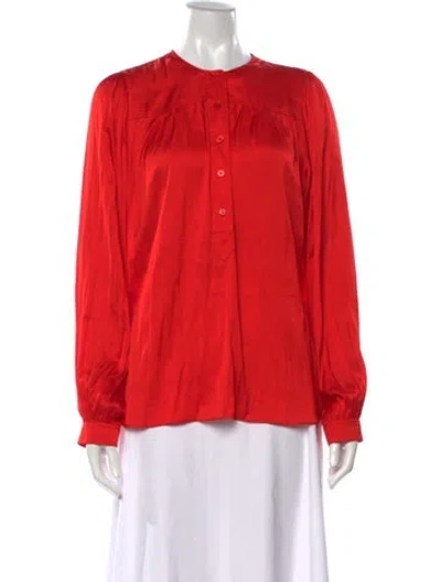 Pre-owned Zadig & Voltaire Long Sleeve Blouse In Red