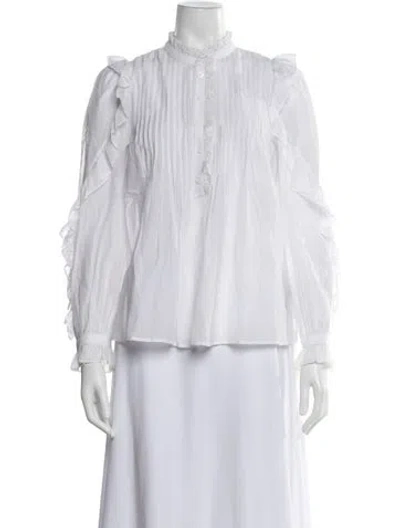 Pre-owned Zadig & Voltaire Long Sleeve Blouse In White