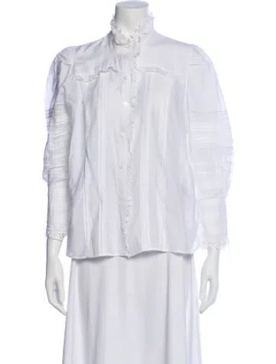 Pre-owned Zadig & Voltaire Long Sleeve Blouse In White