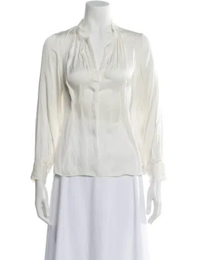 Pre-owned Zadig & Voltaire Long Sleeve Blouse In White