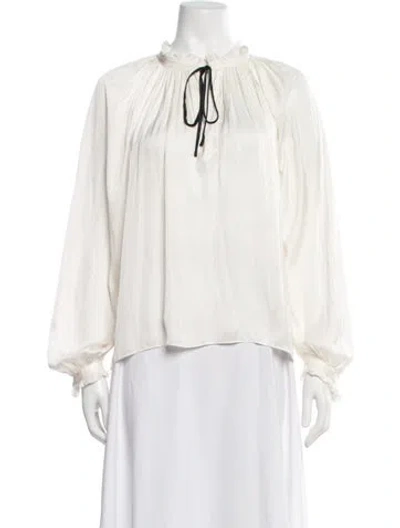Pre-owned Zadig & Voltaire Long Sleeve Blouse In White