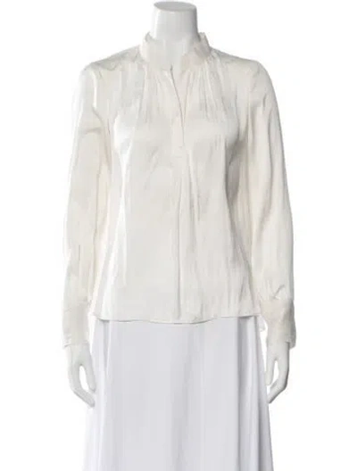 Pre-owned Zadig & Voltaire Long Sleeve Blouse In White