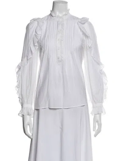 Pre-owned Zadig & Voltaire Long Sleeve Blouse In White