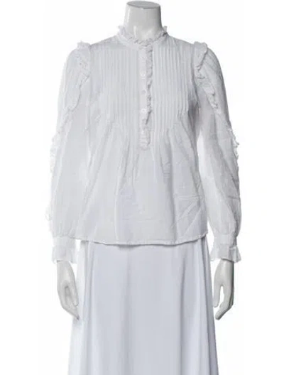 Pre-owned Zadig & Voltaire Long Sleeve Blouse In White