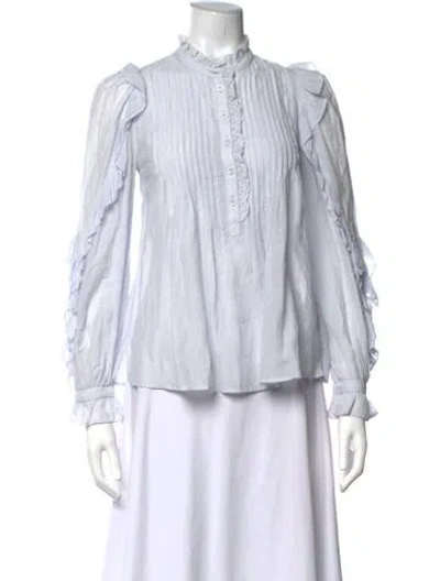 Pre-owned Zadig & Voltaire Long Sleeve Blouse In White
