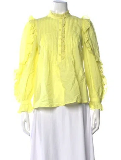 Pre-owned Zadig & Voltaire Long Sleeve Blouse In Yellow