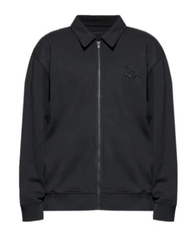 Zadig & Voltaire Logo-embroidered Zip-fastening Jacket In Black