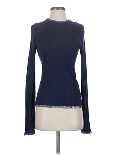 Pre-owned Zadig & Voltaire Long Sleeve Top Blue Turtleneck Tops