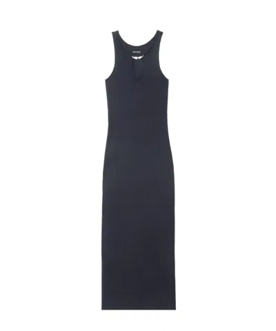Zadig & Voltaire Long Sleeveless Dress In Blue