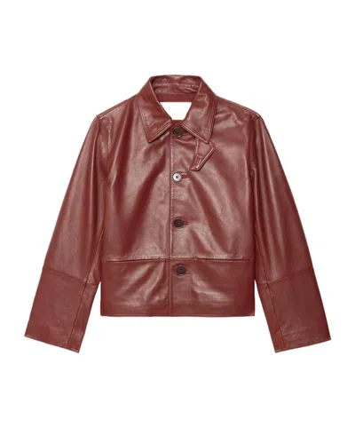 Zadig & Voltaire Womens Cherry Lessa Collared Leather Jacket In Burgundy