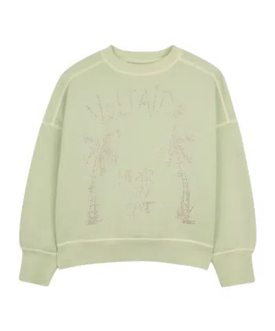 Zadig & Voltaire Kids' Long-sleeve Round-neck Sweatshirt In Green