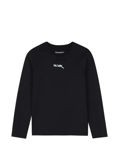Zadig & Voltaire Kids' Long-sleeve T-shirt In Black
