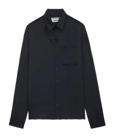 Zadig & Voltaire Long-sleeved Dropped-shoulder Shirt In Black