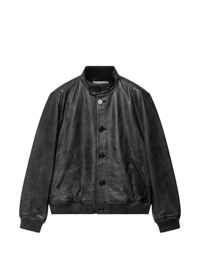Zadig & Voltaire Lonni Grained Leather Jacket In Black
