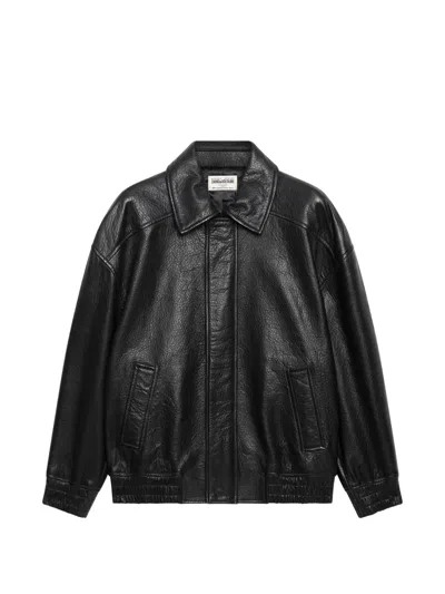 Zadig & Voltaire Loriand Leather Jacket In Black