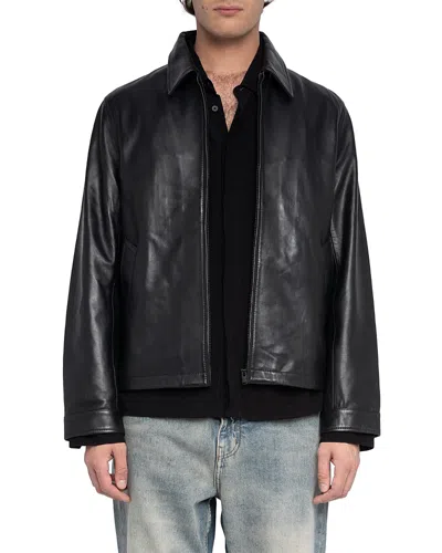 Zadig & Voltaire Loumy Leather Jacket In Black