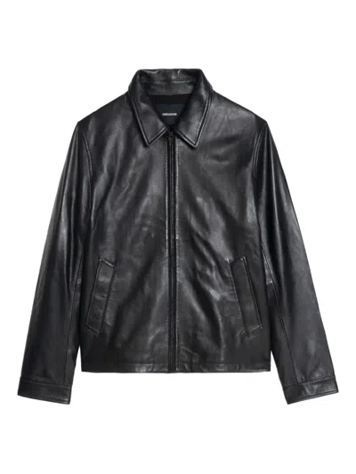 Zadig & Voltaire Loumy Leather Jacket In Black