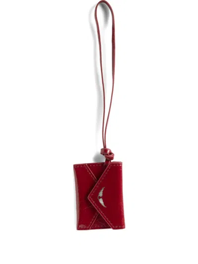 Zadig & Voltaire Love Message Leather Pouch Charm In Red