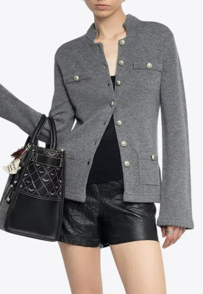 Zadig & Voltaire Lucy Button-up Cardigan In Gray