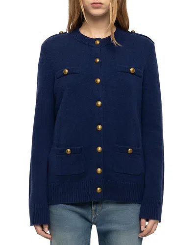 Zadig & Voltaire Lucyla Wool & Cashmere Four Pocket Cardigan In Multi