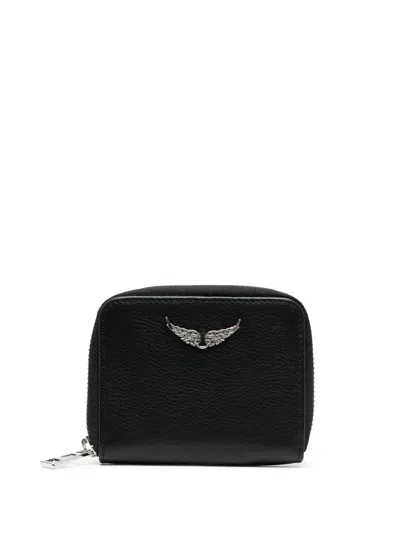 Zadig & Voltaire Logo-plaque Wallet In Schwarz