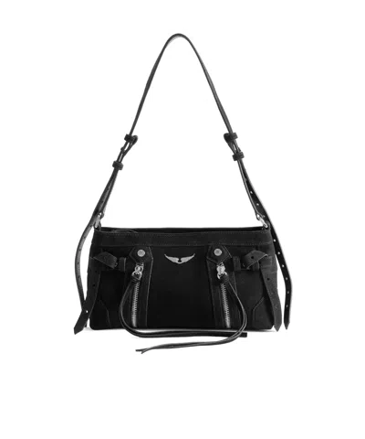 Zadig & Voltaire Madison Mini Suede Bag In Black