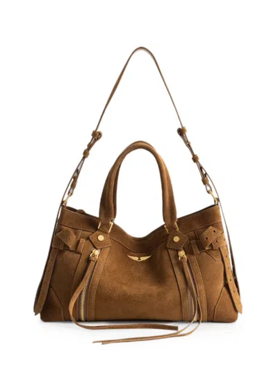 Zadig & Voltaire Womens Cognac Madison Small Suede Top-handle Bag