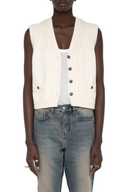 Zadig & Voltaire Mally Cable Stitch Vest In White