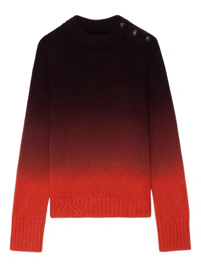 Zadig & Voltaire Malty Button Sweater In Red