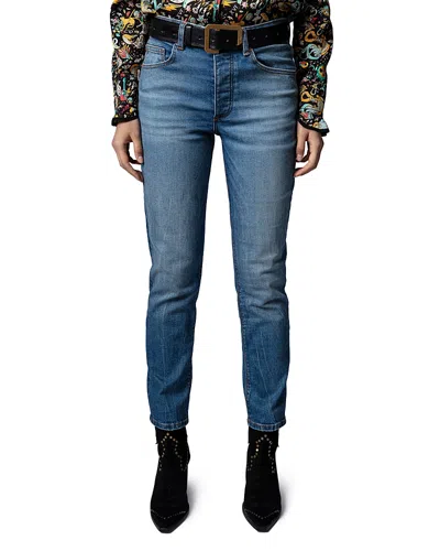 Zadig & Voltaire Mamma Denim Jeans In Medium Blue
