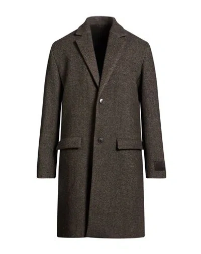 Zadig & Voltaire Man Coat Charcoal Size L Wool, Polyamide, Polyester, Acetate, Viscose In Brown
