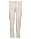 Zadig & Voltaire Man Pants Beige Size 24 Cotton, Cow Leather