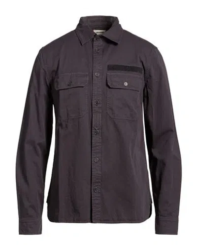 Zadig & Voltaire Man Shirt Midnight Blue Size S Cotton, Polyester In Brown