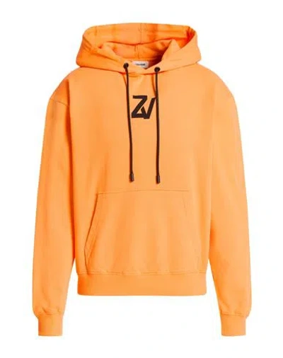 Zadig & Voltaire Man Sweatshirt Orange Size S Cotton