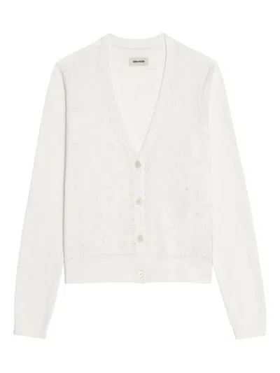 Zadig & Voltaire Manala Patterned Cardigan In White