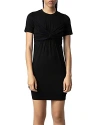 Zadig & Voltaire Mara Draped Dress In Noir