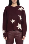 Zadig & Voltaire Womens Burgundy Markuz Star-pattern Cashmere Jumper In Burgundy