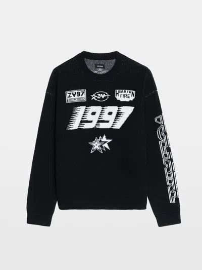 Zadig & Voltaire Marko Motocross Oversized Fit Sweater In Black