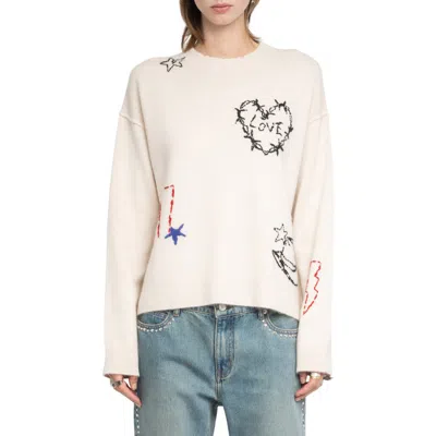 ZADIG & VOLTAIRE ZADIG & VOLTAIRE MARKUS HEART CASHMERE SWEATER