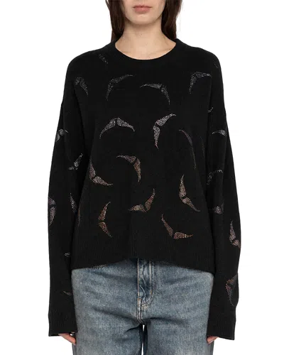 Zadig & Voltaire Markuz Cashmere Embellished Sweater In Black